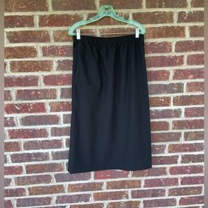 Ladies Vintage Black Orvis Elastic Waist Pull On Skirt With Pockets Size 12